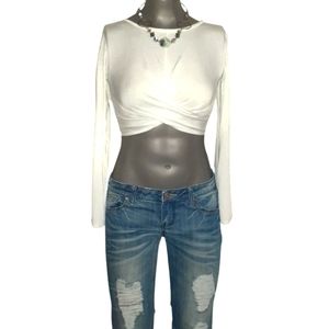 Forever 21 XS White crop shirt